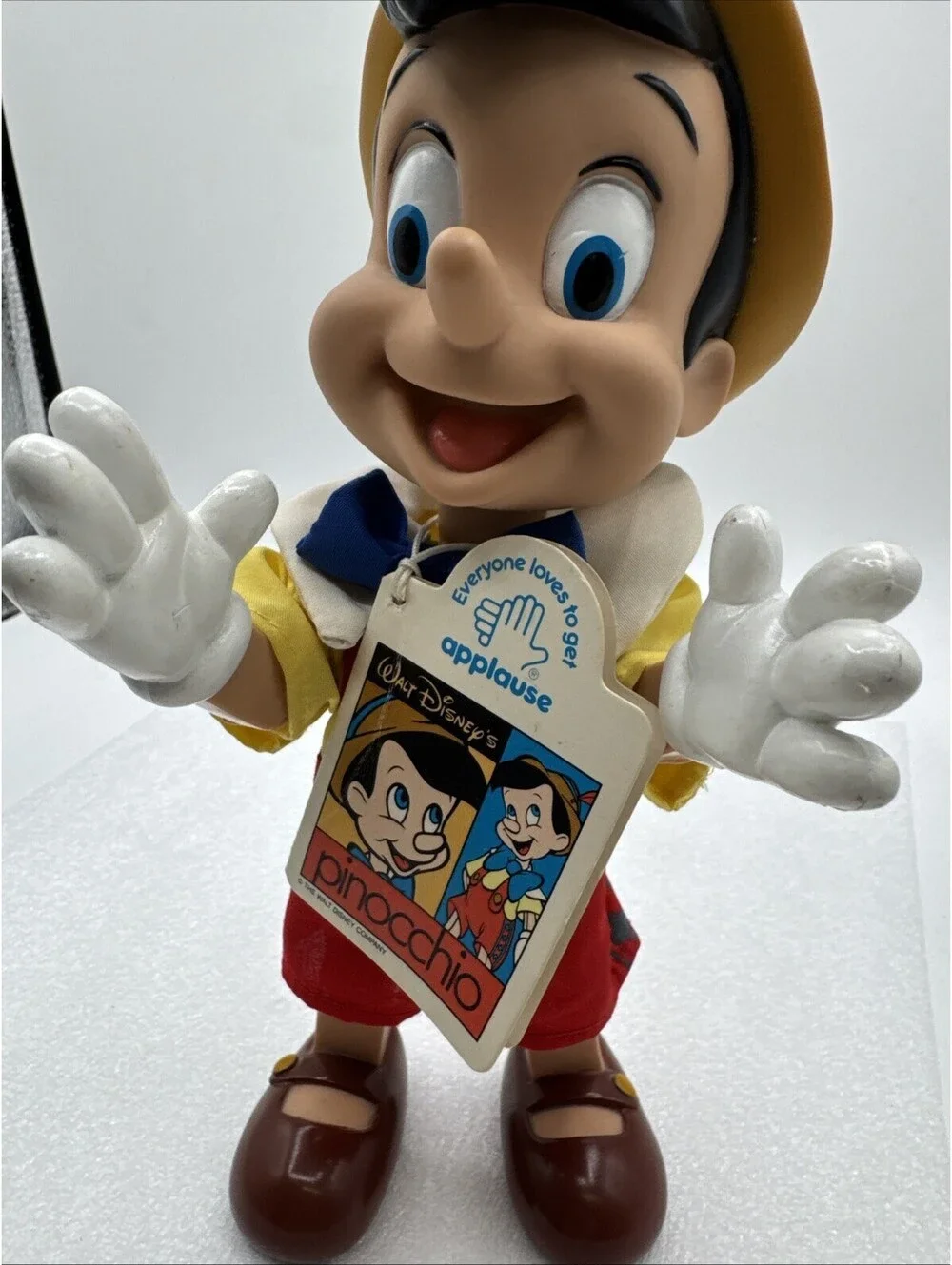 Disney Applause Pinocchio Posable Doll Toy Jointed Vinyl 9.5” Vintage With Tag